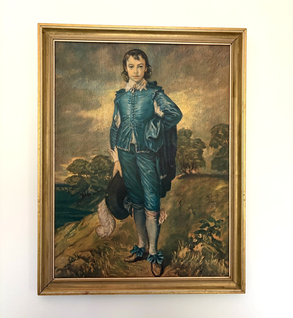 Vintage The Blue Boy Wall Decor Gold Framed Picture Thomas Gainsborough 27 x 21